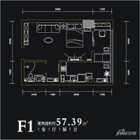 西荷丰润国际公寓1室1厅1卫57.4㎡户型图