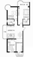 宝融上元府邸3室1厅2卫95.2㎡户型图