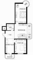 宝融上元府邸2室1厅1卫81.5㎡户型图