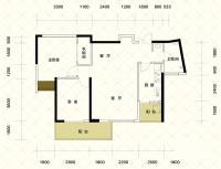 北城公馆2室2厅1卫94.4㎡户型图