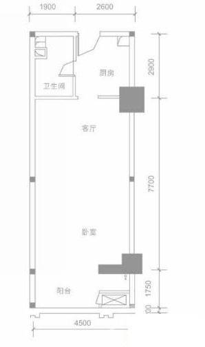 i more1室1厅1卫72㎡户型图