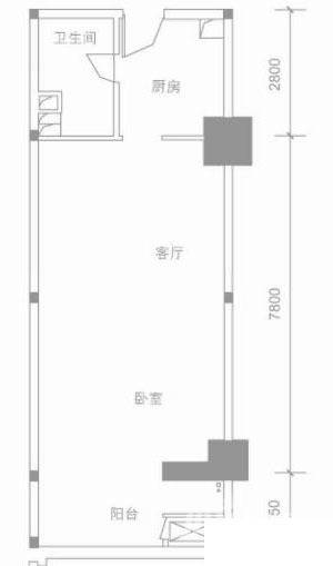 i more1室1厅1卫72㎡户型图