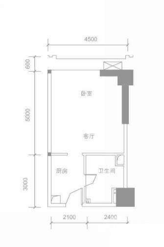 i more1室1厅1卫47㎡户型图