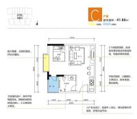 i尚国际1室1厅1卫41.8㎡户型图