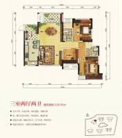 湘腾琴岛3室2厅2卫126㎡户型图