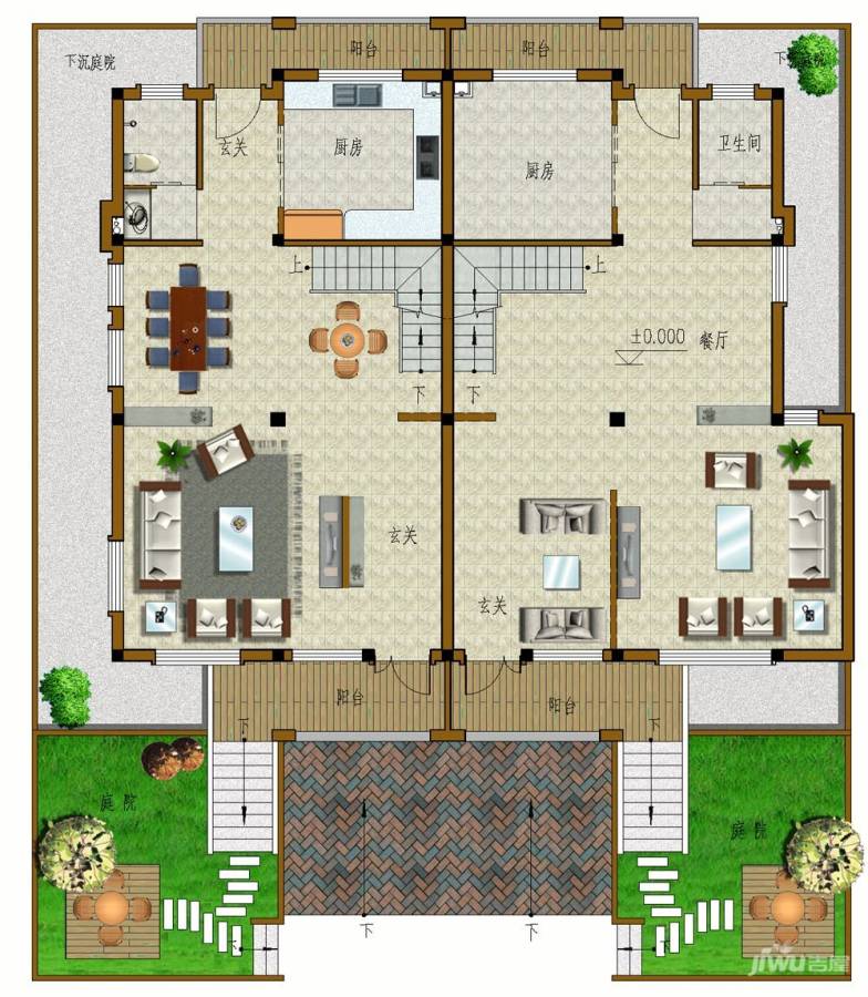 茂新四季春城0室4厅2卫户型图