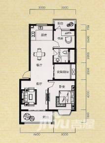 都景蝶园2室2厅1卫88.9㎡户型图