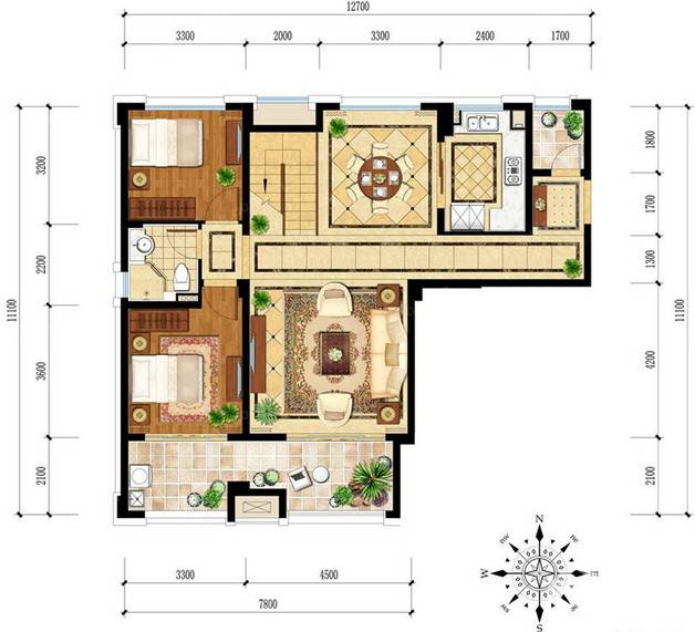 金地天逸普通住宅138㎡户型图