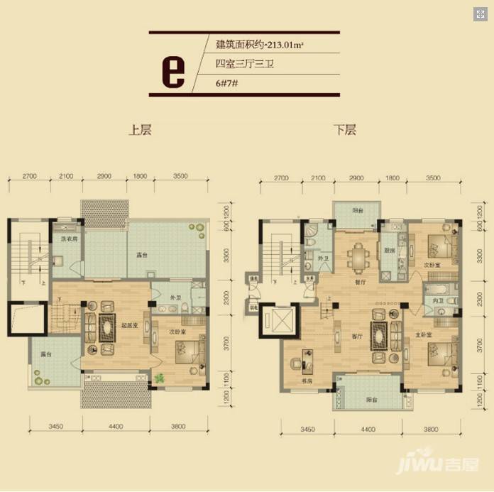 泰地世锦园4室3厅3卫213㎡户型图