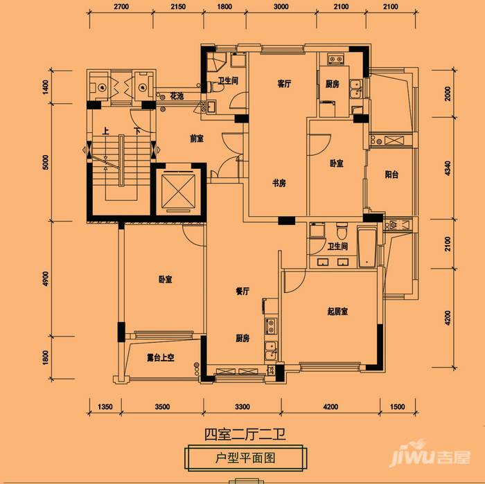 泰地·金水湾4室2厅2卫142㎡户型图