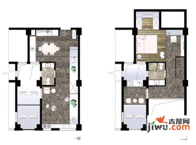 天鸿美和院1室1厅1卫55㎡户型图