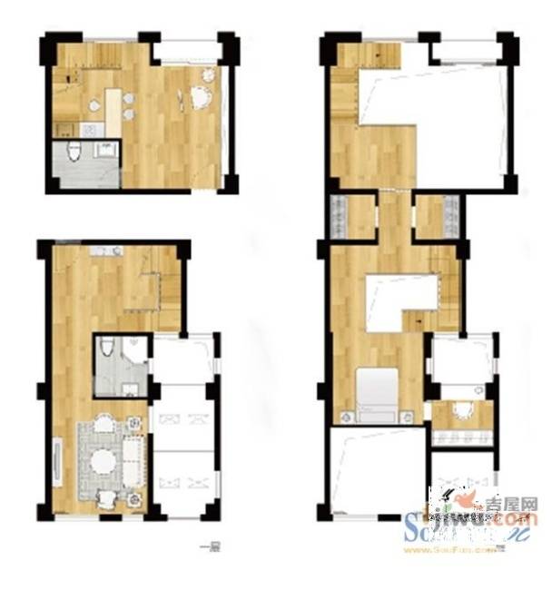 天鸿美和院1室1厅1卫98㎡户型图