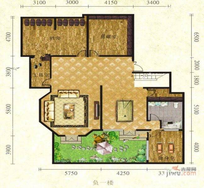 太公湖御泉湾5室2厅1卫232㎡户型图