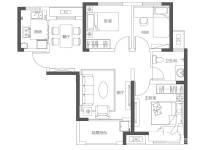 泰宏建业国际城3室2厅1卫89㎡户型图