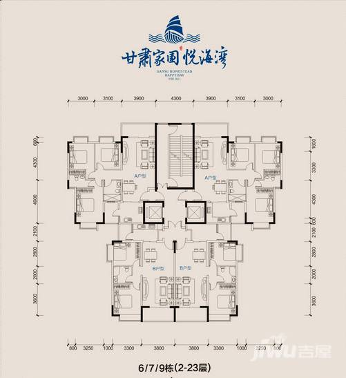 景园悦海湾3室2厅1卫109.4㎡户型图