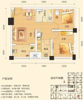 中建木莲工社2室1厅1卫75㎡户型图