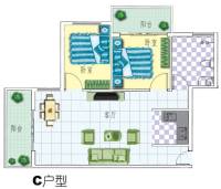 香山花园2室2厅1卫户型图