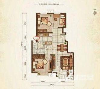 远洋一方3室2厅1卫户型图