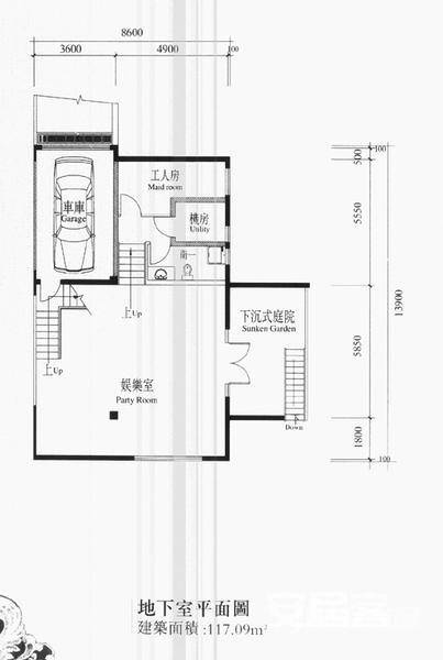 檀香山别墅4室3厅5卫442.5㎡户型图