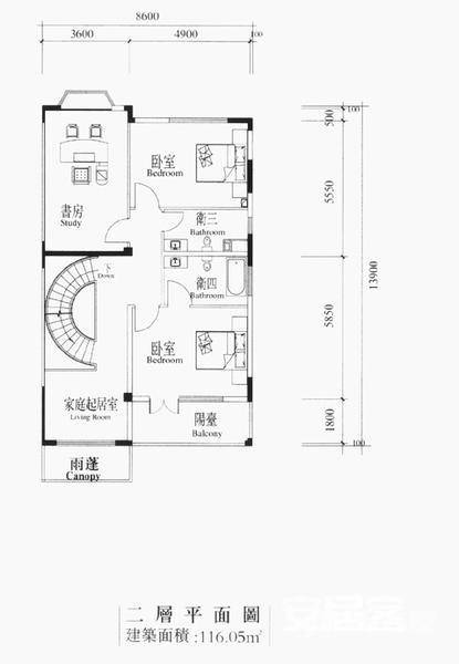 檀香山别墅5室3厅5卫442.5㎡户型图