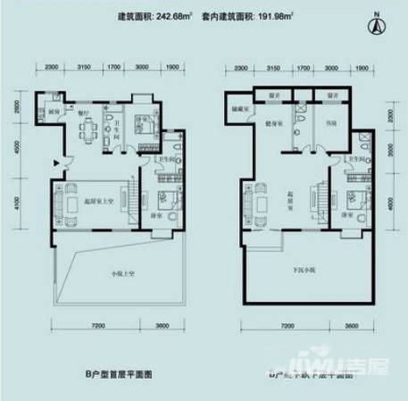 世纪星城长城国际4室3厅3卫242.7㎡户型图