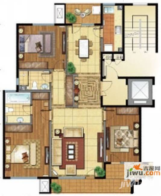 亿城西山公馆3室2厅2卫150㎡户型图