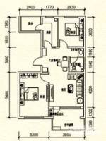 高教新城·学区嘉园2室1厅1卫89㎡户型图