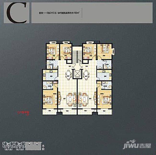 裕昌太阳城2室2厅1卫95.9㎡户型图