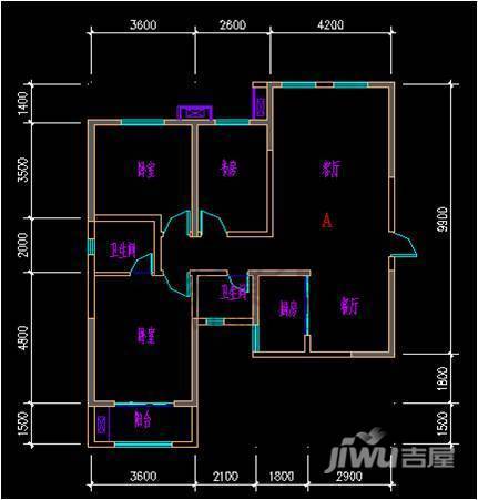 奥韵华府3室2厅2卫124.3㎡户型图