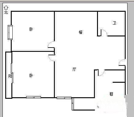 雅逸新城2室2厅1卫95㎡户型图