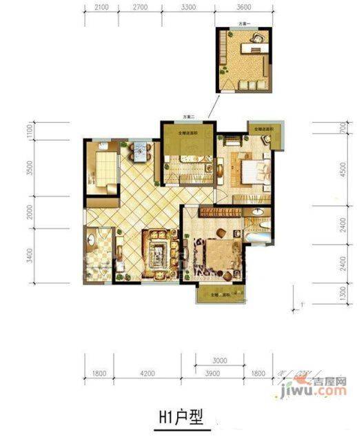 高新·未未来3室2厅2卫122.5㎡户型图