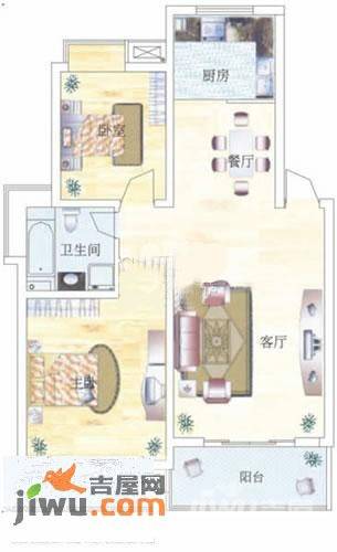 宝业城市绿苑2室2厅1卫户型图