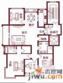 银都香水郡3室2厅2卫161.3㎡户型图