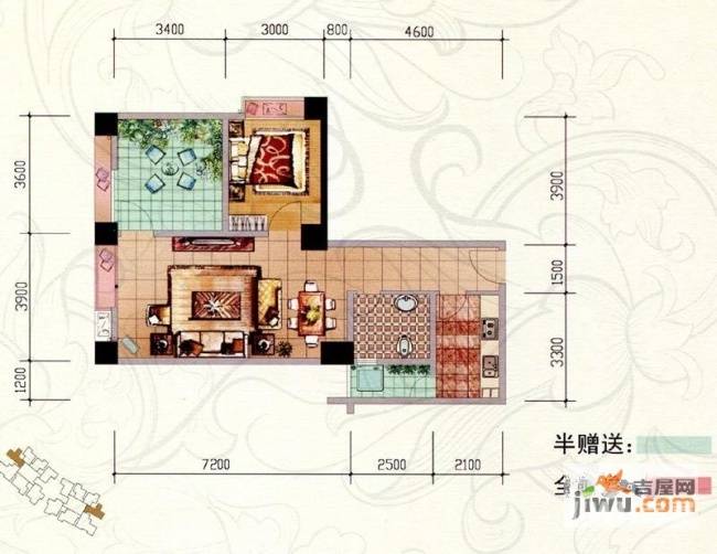 领江壹号1室1厅1卫户型图