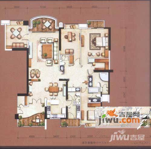 信达阳光海岸5室2厅4卫258㎡户型图