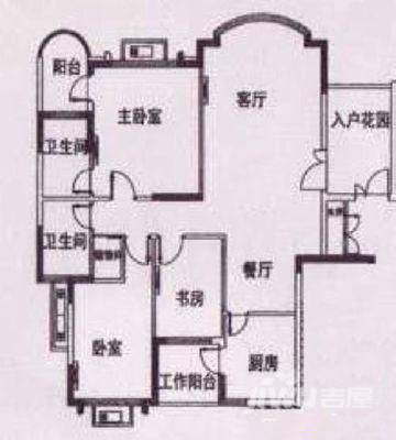 大一山庄2室2厅2卫户型图