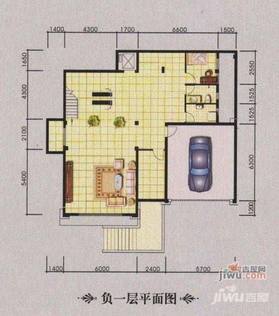 紫泉流溪湾1室2厅1卫户型图