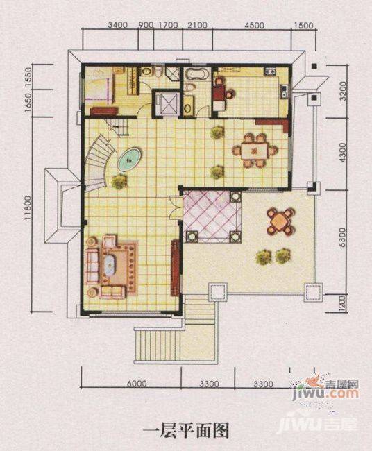 紫泉流溪湾1室2厅1卫户型图