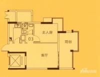 广东动漫城（商用）1室2厅1卫60㎡户型图