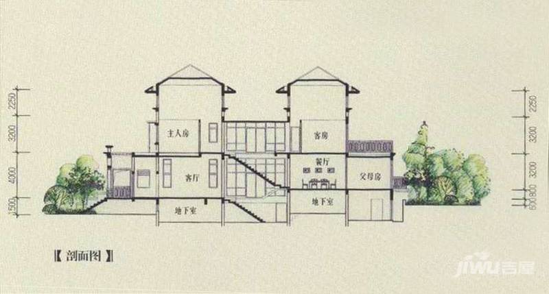 仙湖山庄二期3室2厅2卫213㎡户型图