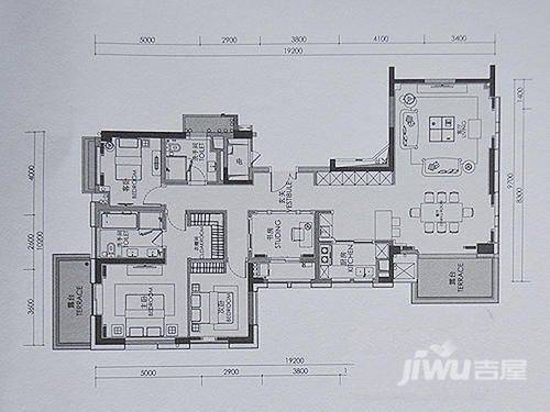 伍兹公寓4室2厅2卫175㎡户型图