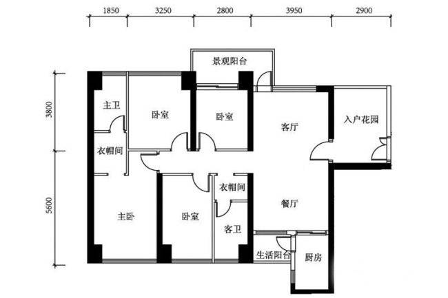 佳兆业城市广场2期4室2厅2卫户型图