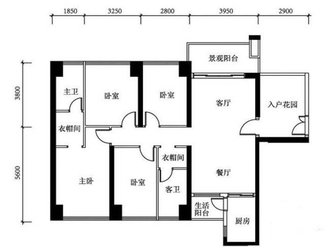 佳兆业城市广场2期4室2厅2卫户型图