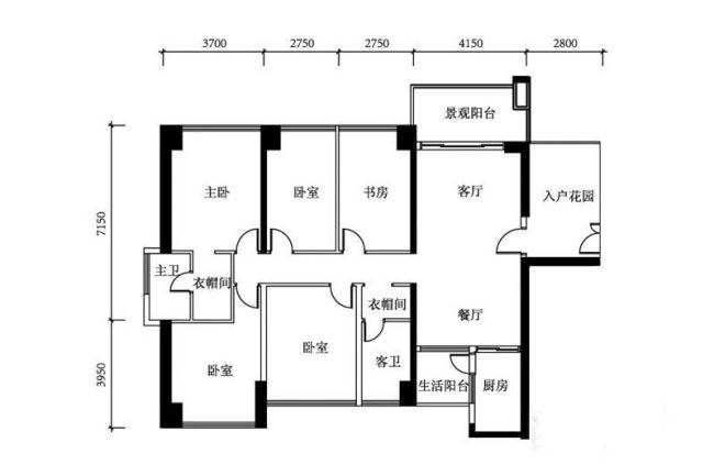 佳兆业城市广场2期5室2厅2卫户型图