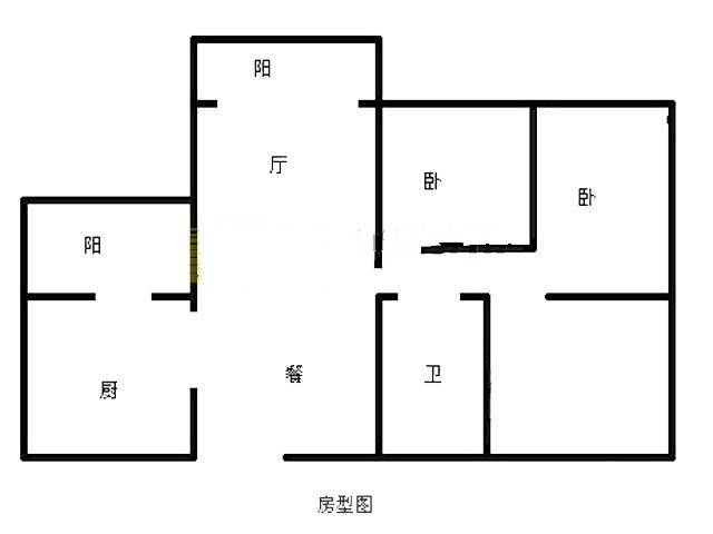 MO mall3室1厅1卫户型图