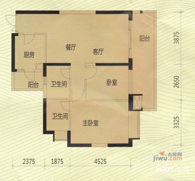 星际豪庭2室2厅2卫96㎡户型图