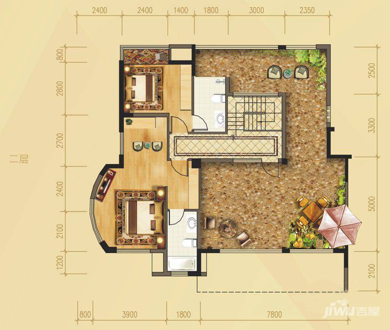 海华东盟公馆5室2厅4卫237㎡户型图