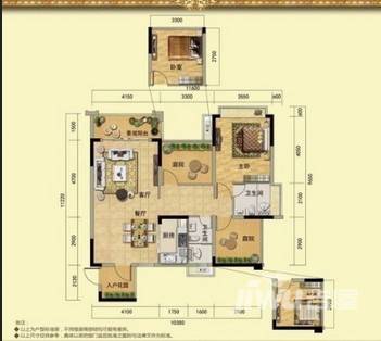 东逸湾松湖轩3室2厅2卫105㎡户型图