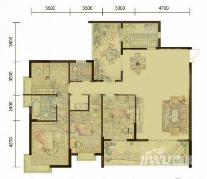 都市国际城普通住宅172.7㎡户型图