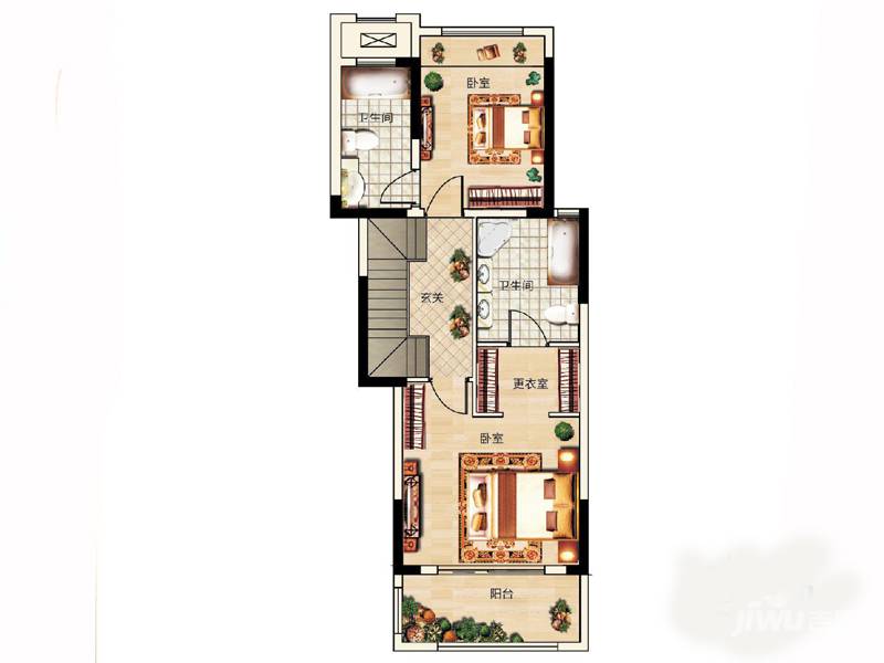 龙湖锦艺城3室3厅3卫147㎡户型图